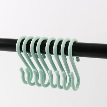 

Uxcell Bedroom Kitchen Closet Plastic Hangers Light Blue S Shape Hooks Brushed16 Pack