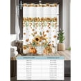 thumbnail image 6 of No Hook Cloth Fabric Shower Curtain with Snap in Liner, Orange Pumpkins Fall Waterproof Shower Curtains Set with See Through Top Window, Sunflower Thanksgiving Botanical Pastoral 72"x78", 6 of 6