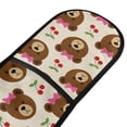 thumbnail image 2 of Dailycode Double Sided Oven Mitt with Loop Heat Resistant Kitchen Long Potholders 7" x 35" Bear Bow Cherry, 2 of 6