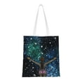 thumbnail image 1 of DouZhe Reusable Grocery Bags, Night Space Stars Lightweight Polyester Canvas Cloth Tote Bag for Travle Gym Shopping School, 15" x 16", 1 of 7