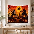 thumbnail image 5 of Digital Village Square with Glowing Night Massive Luminous, Playful Illustration for Cat Lovers, Animal Wall Decor, Halloween Gift, Tapestry Wall Hanging for Bedroom and Dorm, 5 of 7