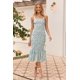 thumbnail image 2 of Vestido PRETTYGARDEN Floral Midi Sin Mangas con Volante en el Dobladillo Talla S, 2 of 8