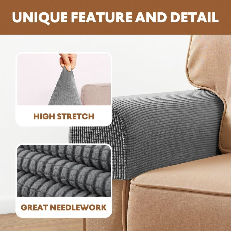 Sofa Arm Covers Stretch Couch 6 Pcs Armrest Washable Elastic Sofas Chaise Lounge Chair for Chairs