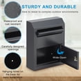 thumbnail image 3 of Locking Mailbox White Outdoor, Wall Mount Steel Security Mailbox – Weatherproof Metal Drop Box with Key Lock for House, Office, Garage, Mail Letters Secure, 3 of 6