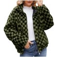 thumbnail image 2 of Uootdi Fuzzy Fleece Coats for Women Fall Fashion Standing Collar Zip Up Warm Cardigan Fluffy Jackets Outerwear Gift, 2 of 3