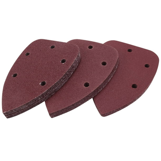 30 hojas de lija de grano 60+80+120 para lijadora de palma Black & Decker