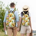 thumbnail image 4 of Wukai Sunflowers Durable Canvas Laptop Backpack,Adjustable Shoulder Straps,Water-Resistant,Large Capacity,Stylish Design, Fits 15-17in Laptops,Unisex for School,Office,Travel-Medium, 4 of 5