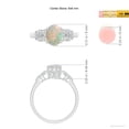 thumbnail image 6 of Angara Natural Opal Ring - Vintage Style Oval Opal Ring with Diamonds for Women | October Birthstone Jewelry | 14K White Gold Opal Ring (Ring Size = 8.5), 6 of 10