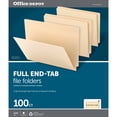 thumbnail image 2 of Office Depot® Brand 2-Ply End-Tab Folders, Letter Size, Straight-Cut Tabs, Letter Size, Manila, Box Of 100, 2 of 3