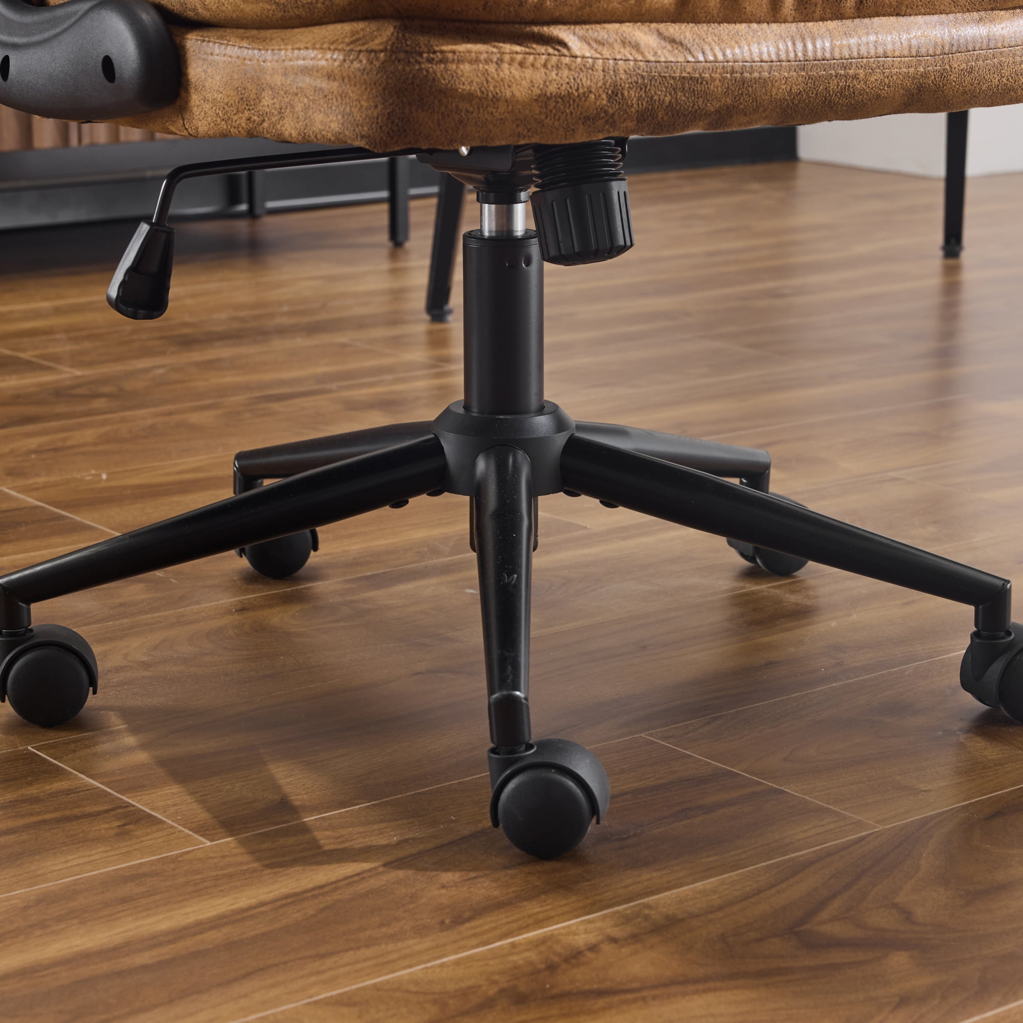 Ktaxon Swivel Office Chair – Desk Chair with Wheels, Flip-Up Armrests Brown