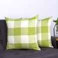thumbnail image 2 of Set of 2 Farmhouse Buffalo Check Plaid Throw Pillow Covers Cushion Case Polyester Linen for Spring Home Decor Bright Green White, 20 x 20 Inches, 2 of 6