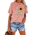 thumbnail image 3 of Anbech Sunflower T-Shirt for Women Graphic Butterfly Printed Short Sleeve Tee Tops with Crew Neck, 3 of 4
