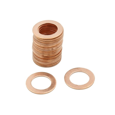

14.5mm Inner Dia Copper Washers Flat Car Metric Sealing Gaskets Rings 30pcs
