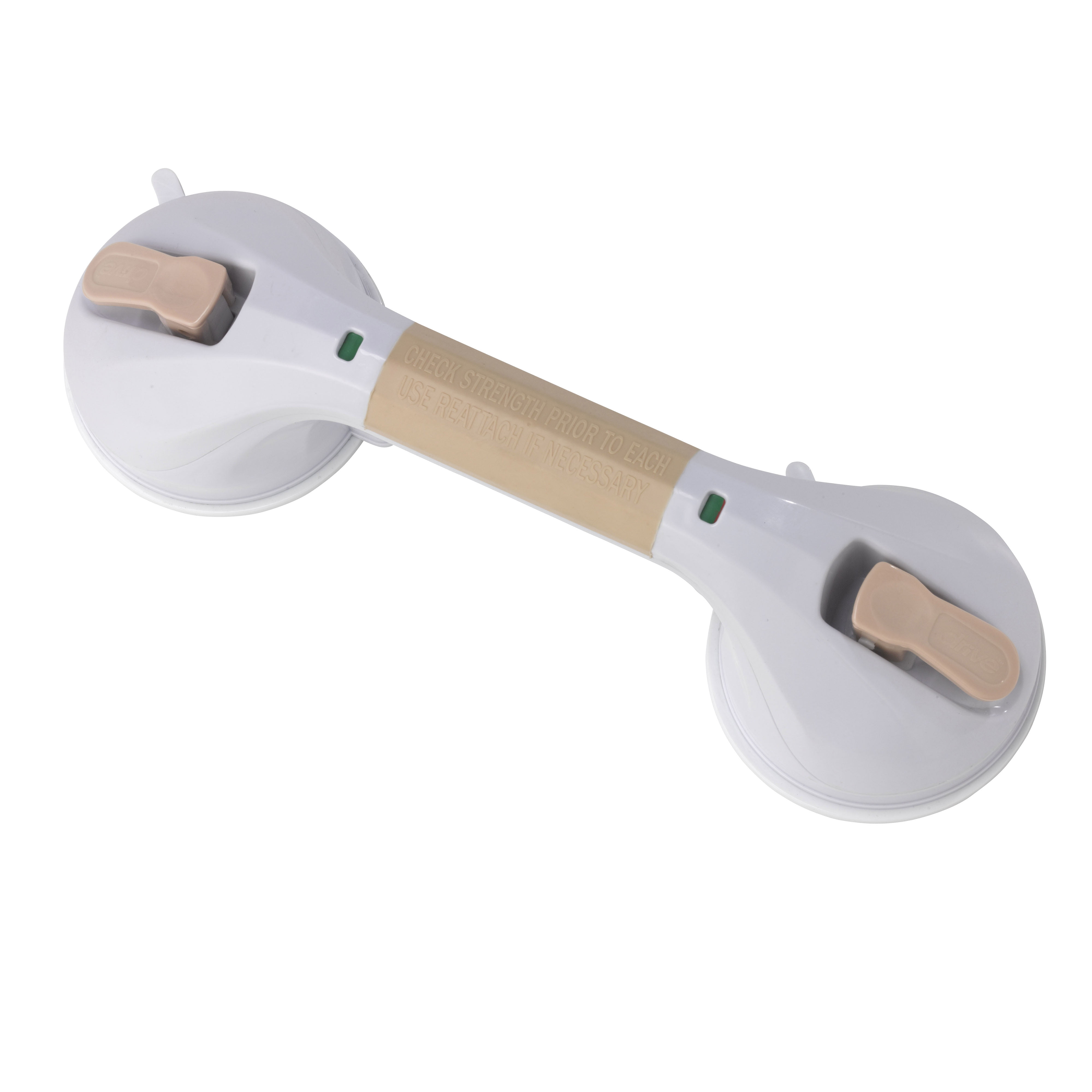 Drive Medical Suction Cup Grab Bar, 12', White and Beige