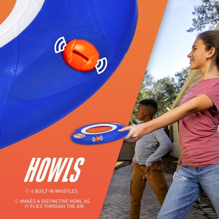 NERF Kids Soft Flying Disc - Sonic Slinger Indoor + Outdoor Flying