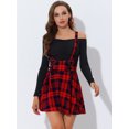 thumbnail image 2 of INSPIRE CHIC Faldas Con Tirantes De Cintura Alta Para Mujer Con Cordones Y Minifalda Con Tirantes Cuadros Rojos S, 2 of 5