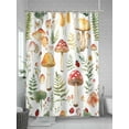 thumbnail image 5 of Shower Curtain Mushroom Ladybug Shower Curtains for Bathroom, Waterproof Polyester Shower Curtain Set with Hooks, Extra Long 72" x 84" Green Leaf, 5 of 6