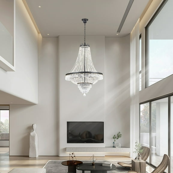 French Empire Crystal Chandelier Large Foyer Ceiling Light LED Lighting Fixture