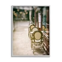 Outdoor Town Cafe Seats Town & City Photograph Gray Framed Art Print Wall Art