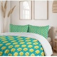 thumbnail image 6 of Ambesonne Ice Cream Duvet Cover Set, Lemon Flavor Face, 2-Calking, Teal Yellow, 6 of 7