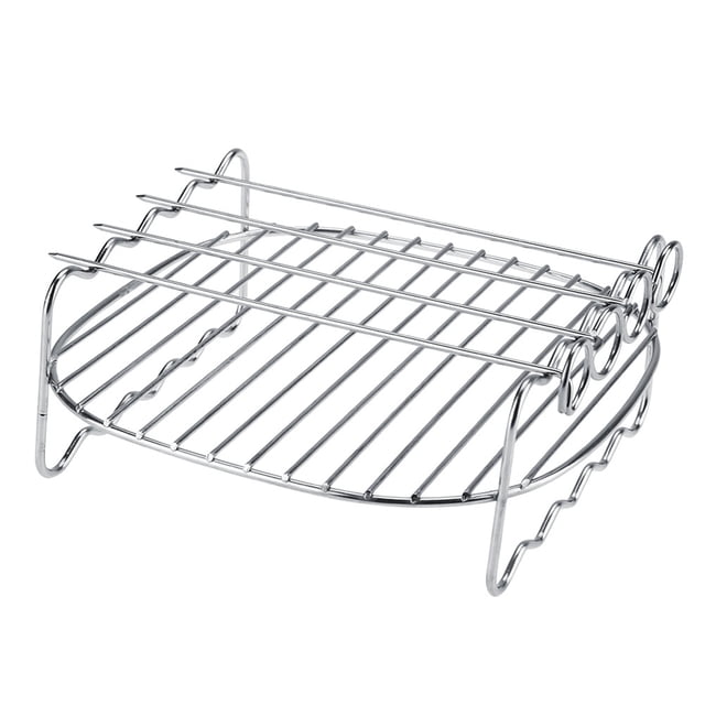 BBQ Rack, Durable Convenient Double Layer Baking Tray, Air Fryer For Outdoor BBQ For Home Roaster Rotisserie