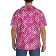 thumbnail image 3 of Gukieu shiny with pink heart Print Men's Short-sleeved Shirts, Button-down Pocket Shirts, T-shirts, Beach Vacation Travel Summer Clothing-XX-Large, 3 of 5