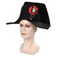 thumbnail image 5 of Sombrero de Napoleón medieval para cosplay, disfraz de fantasía, disfraz para adultos, hombres y mujeres, sombrero de almirante bicornio, uniforme, bata, pantalones, traje de Halloween, 5 of 5