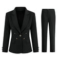 thumbnail image 1 of Allthemen Womens Office Ladies Professional Color sólido Multi-botón Traje de dos piezas (Blazer + Pantalones), 1 of 3