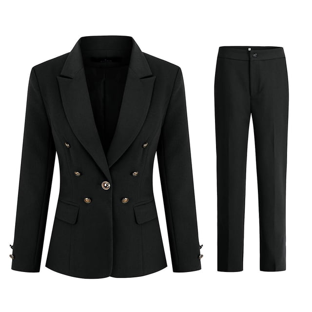 Allthemen Womens Office Ladies Professional Color sólido Multi-botón Traje de dos piezas (Blazer + Pantalones)