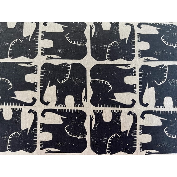 Rising Sun - Jolly Elephant - Black Unbleached Canvas - Loes Van Oosten