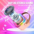 thumbnail image 3 of ATOPDREAM Kids Karaoke Machine, With Dual Microphones, Bluetooth Speaker Toy (5.0), RGB Controllable Lights (Pink), 3 of 5