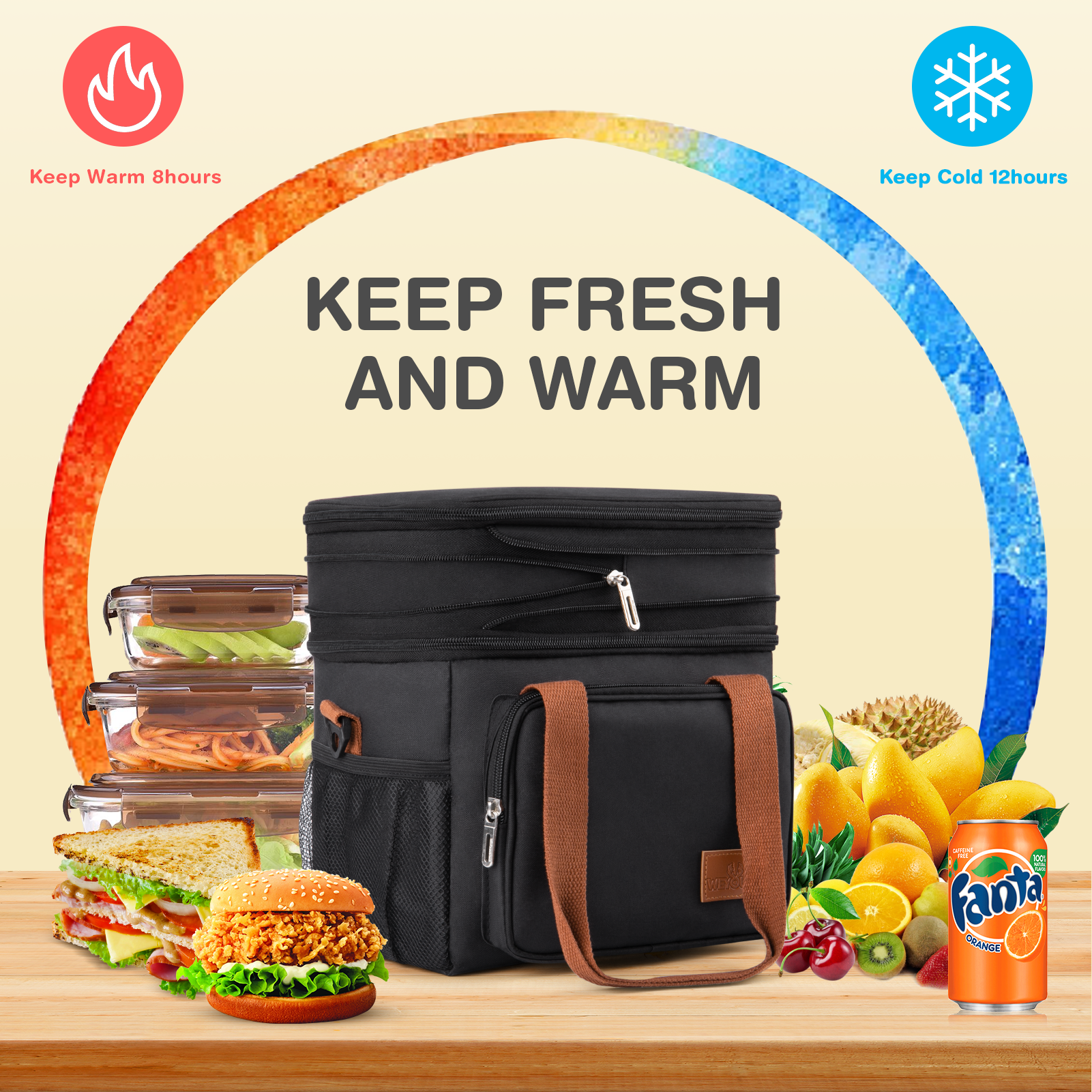 Gped Insulated Lunch Bag, Expandable, Black photo 6