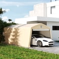 thumbnail image 2 of Outsunny 11' x 20' Garage Carport with Ventilation Windows, Khaki, 2 of 10