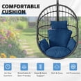 thumbnail image 6 of LHBcraft Hanging Egg Chair with Stand - 350lbs Capacity, Waterproof PE Rattan, Foldable Seat with Cushion for Outdoor Patio & Indoor Living Room, 6 of 8