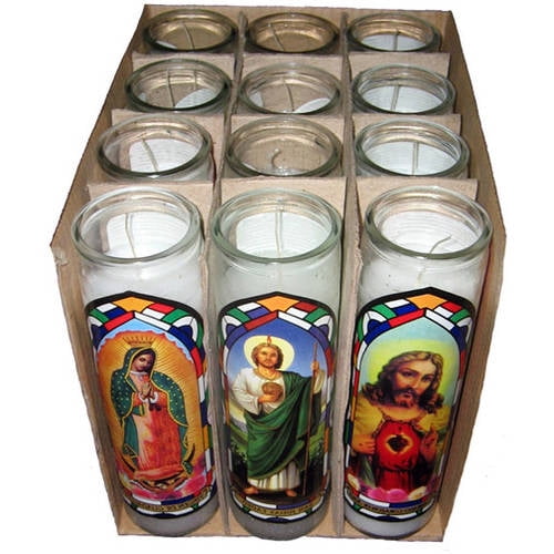 Sanctuary Assorted Saints Religious Candle, White, 12pk