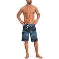 thumbnail image 2 of INSPIRE CHIC Men's Summer Colorblock Shorts Drawstring Beach Shorts with Side Pocket 28 Dark Blue, 2 of 4