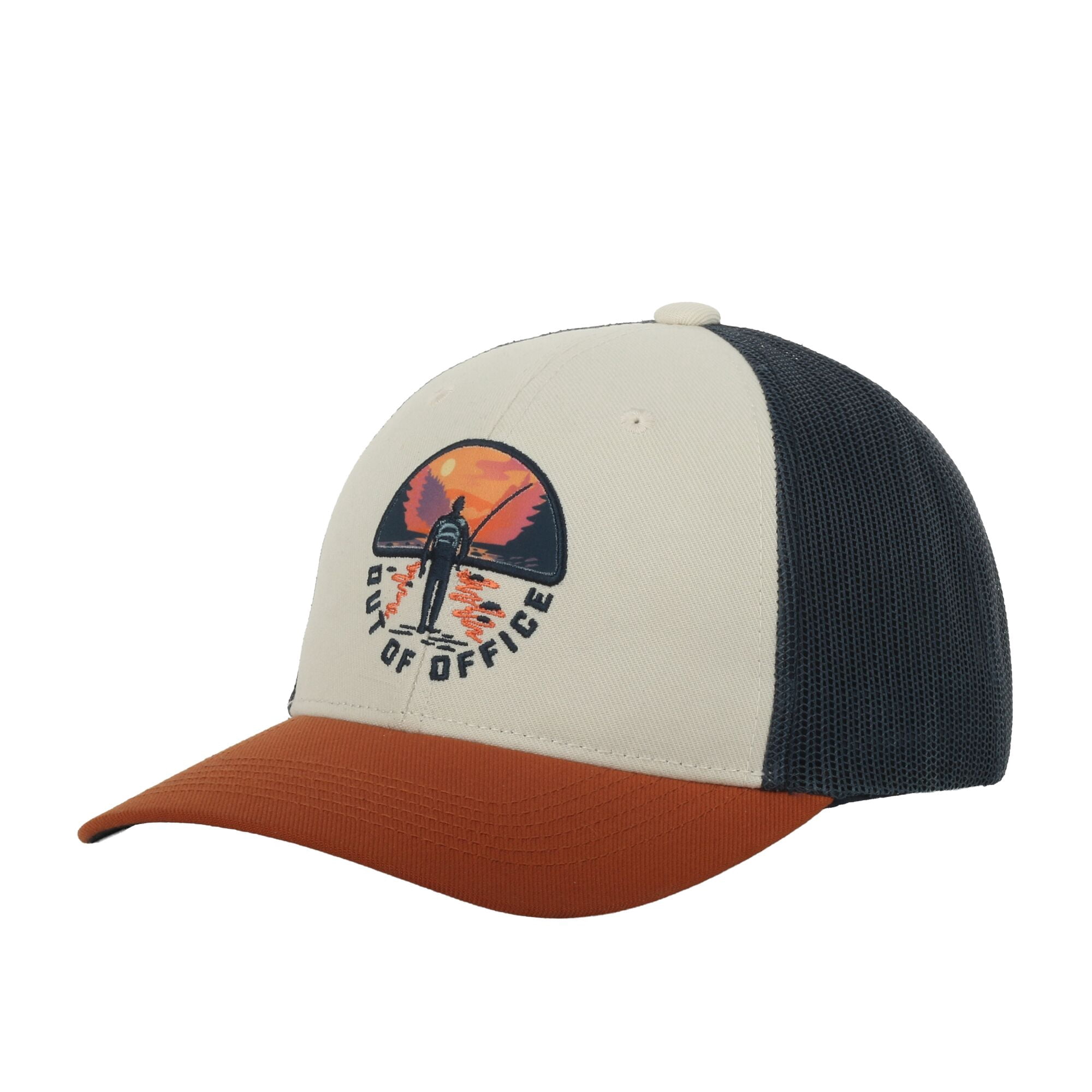 Outdoor Cap Out of Office Fishing Cap – Mid Profile Structured Snapback, One Size, Ivory