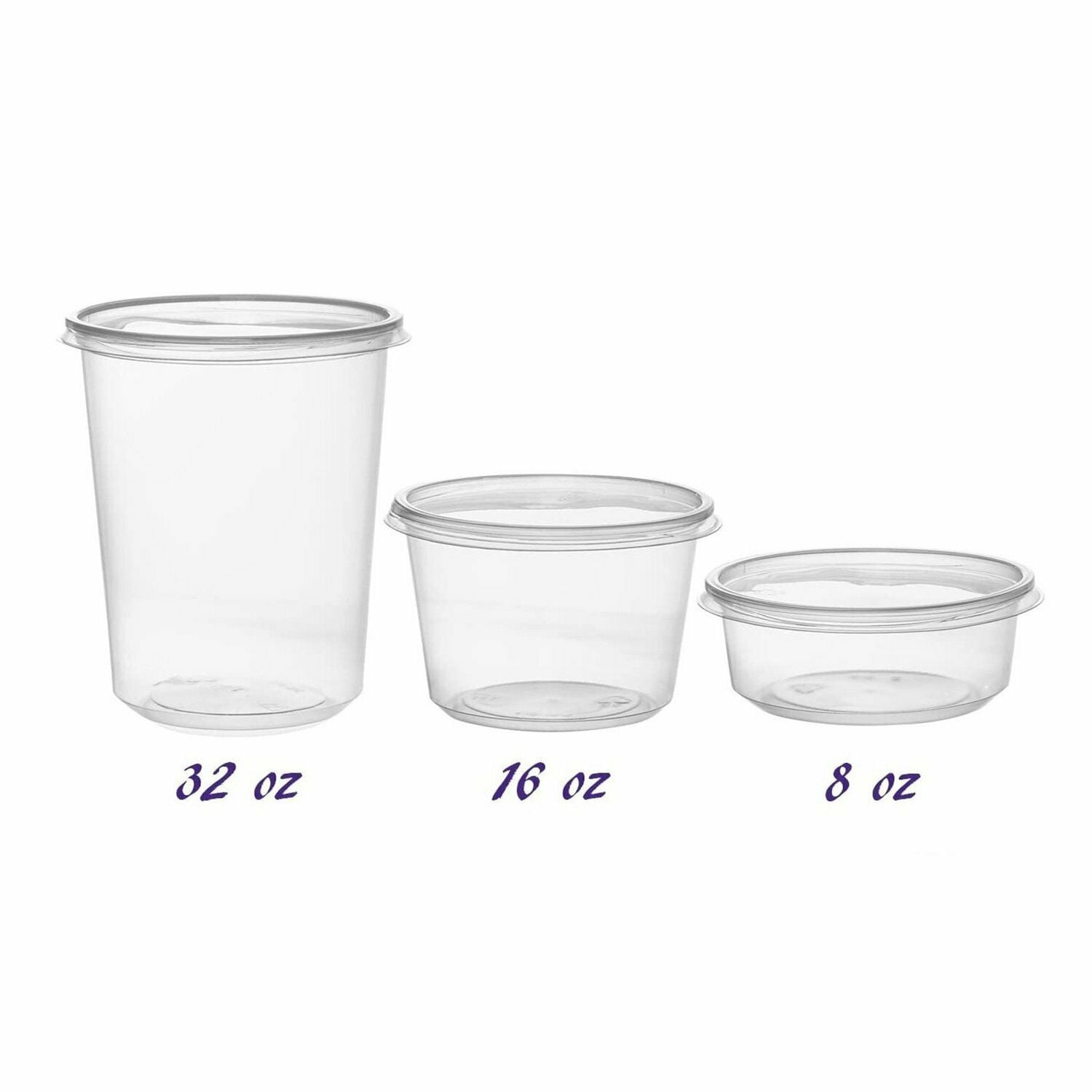 Food Storage Light Weight Deli Containers with Airtight lids Slime Small Round 16oz - 50 Pack
