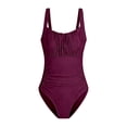 thumbnail image 4 of Womens One Piece Swimsuit,Solid Color Monokini Swimsuit With Adjustable Straps One Piece Bathing Suit for Beach Pool Versatile Fit,Swimsuits for Women,S, 4 of 5