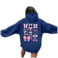 thumbnail image 2 of TrendOFT Cute Bow Graphic Hoodies for Women Oversized Pretty Sweatshirt for Teen Girls Y2K Long Sleeve Hooded Pullover Tops Navy M, 2 of 6