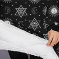 thumbnail image 3 of Oversized Wearable Blanket Hoodie,Black White Sun Moon Star Geometry Pattern Sherpa Blanket Hoodie with Super Pockets,Super Warm Fuzzy Pullover for Women & Men, 3 of 6