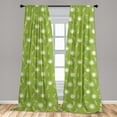 thumbnail image 5 of Ambesonne Dragonfly Curtains, Dandelion Sketchy, Pair of 28"x95", Lime Green Cream, 5 of 5