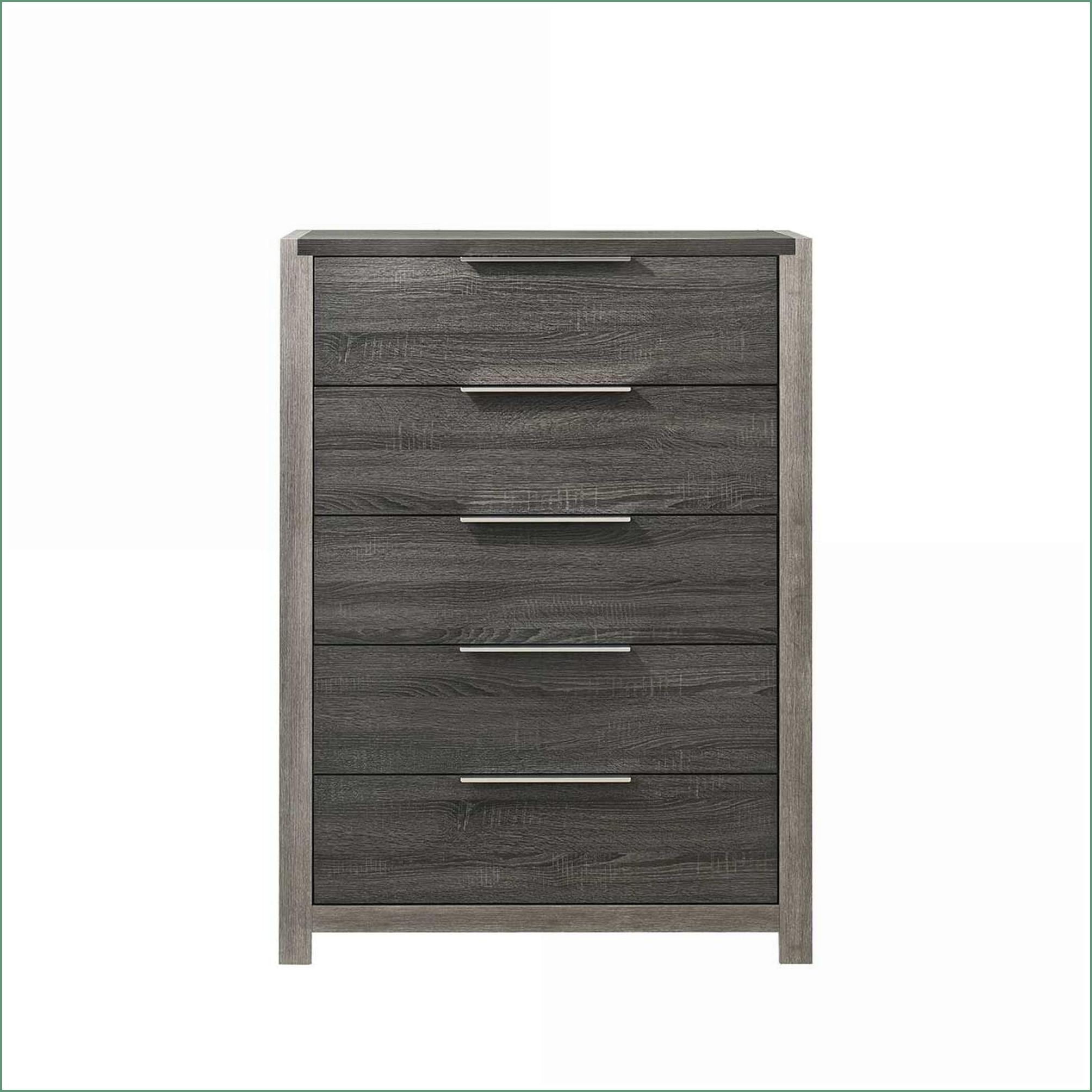 Chests & Wardrobes | 5-Drawer Gray Storage Chest | Gray | Synthetic Wood