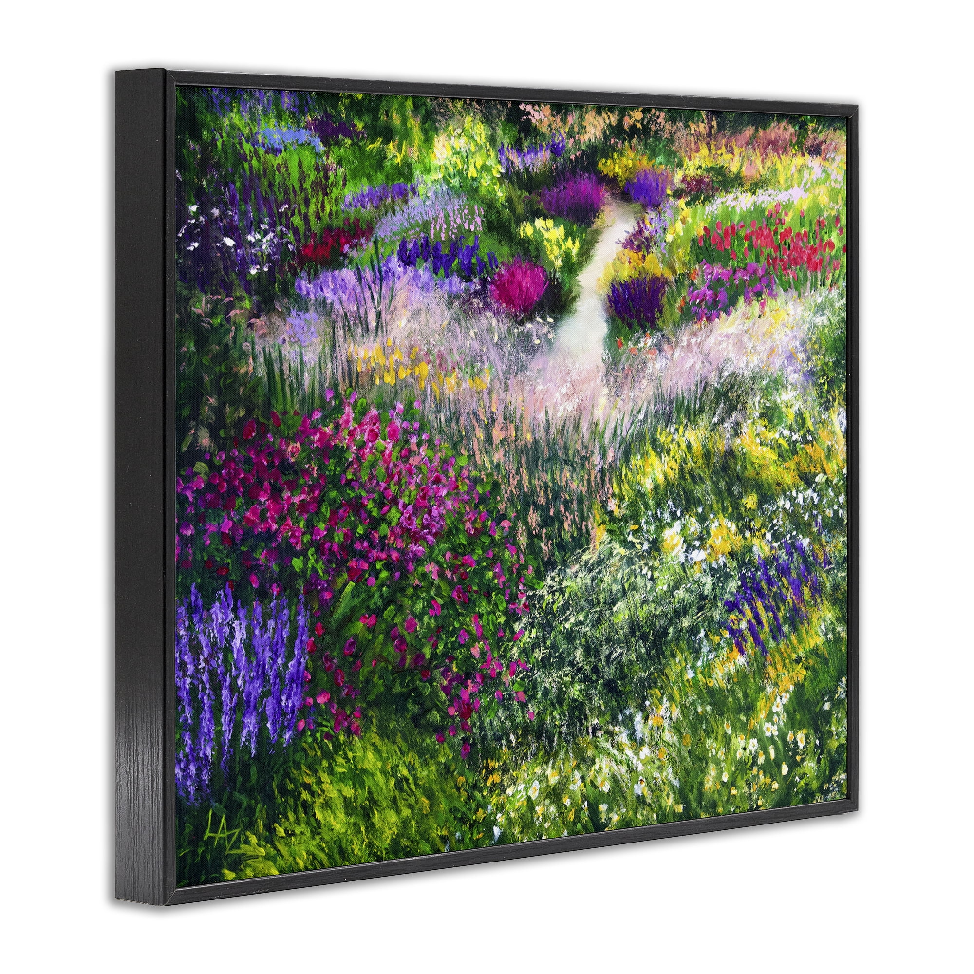 Stupell Industries Breath Of Spring Meadow Black Framed Giclee Art, design by Lee Ann Zirbes