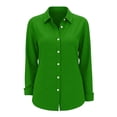 thumbnail image 6 of GUACER Womens Gingham Long Sleeve Blouses Trendy Button Up Collared Shirts Lightweight Casual Tops, 6 of 6