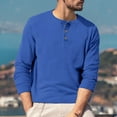thumbnail image 6 of Hearthz Mens Henley Shirts Long Sleeve Fall 3-Button Solid Color Mens Shirts Big and Tall Casual Crewneck Sports Baseball Jerseys T Shirts, 6 of 7
