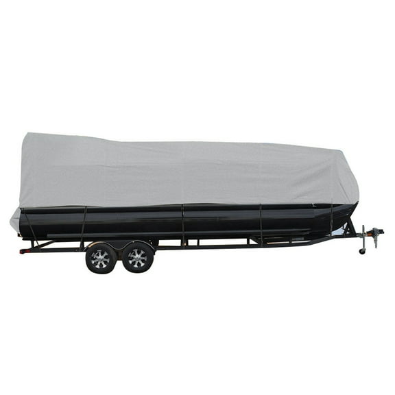 LABLT 21-24Ft Boat Cover Waterproof Trailerable PEVA Heavy Duty Fabric Pontoon Boat Cover Gray