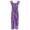 thumbnail image 4 of inlzdz Kids Girls Evening Club Dance Romper Shiny One Piece Jumpsuit Wedding Birthday Party Dress Violet Gold 6, 4 of 6