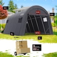 thumbnail image 5 of KING BIRD 12 x 20FT Heavy Duty Round Style Carport, Anti-Snow Car Canopy Outdoor Storage Shelter with Reinforced Ground Bars, 5 of 9
