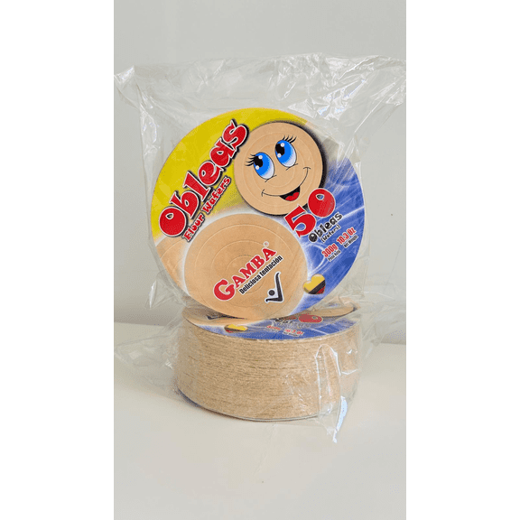 Oblea Colombiana tradicional (no incluye dulce de leche) paquete de 50 unidades 300g